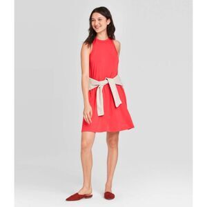 A New Day Women's Crew Neck Sleeveless Casual Tank‎ Dress Red Size XS
